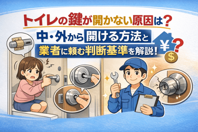 トイレの鍵が開かない原因は？中・外から開ける方法と業者に頼む判断基準を解説！