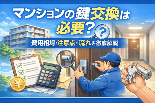 マンションの鍵交換は必要？費用相場や注意点をわかりやすく解説！