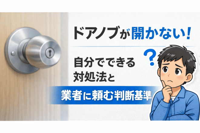 ドアノブが壊れて開かない？自分でできる対処法と業者に頼む判断基準を解説！
